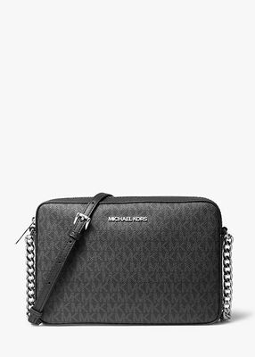 michael kors jet set large logo crossbody bag