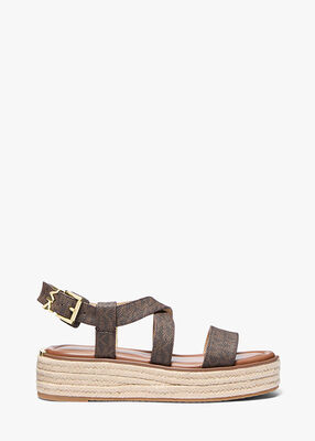 michael kors lynn signature logo platform espadrille sandal