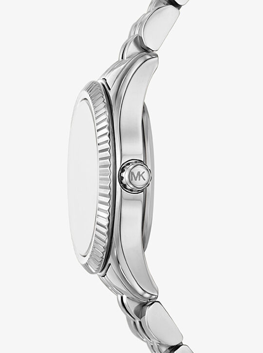 michael kors petite lexington pav  silver tone watch