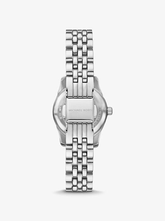 michael kors petite lexington pav  silver tone watch