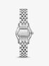 michael kors petite lexington pav  silver tone watch