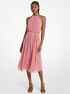 Printed Georgette Chain-Link Belted Halter Dress michael kors printed georgette chain link belted halter dress