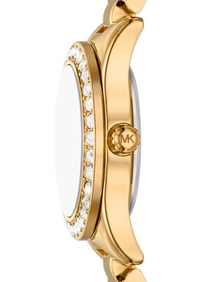 michael kors lexington brushed gold tone watch gift set