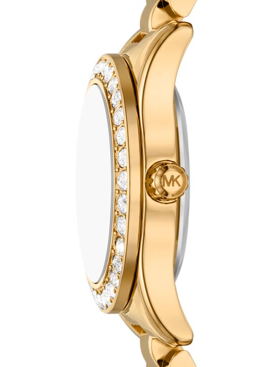 michael kors lexington brushed gold tone watch gift set