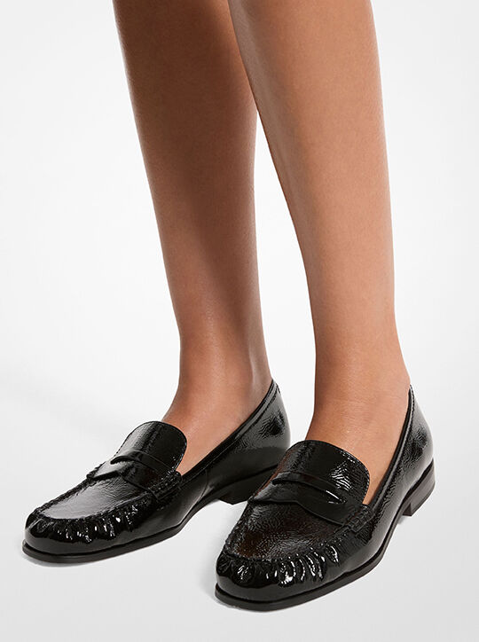 Carlson Crackled Patent Leather Loafer michael kors carlson crackled patent leather loafer