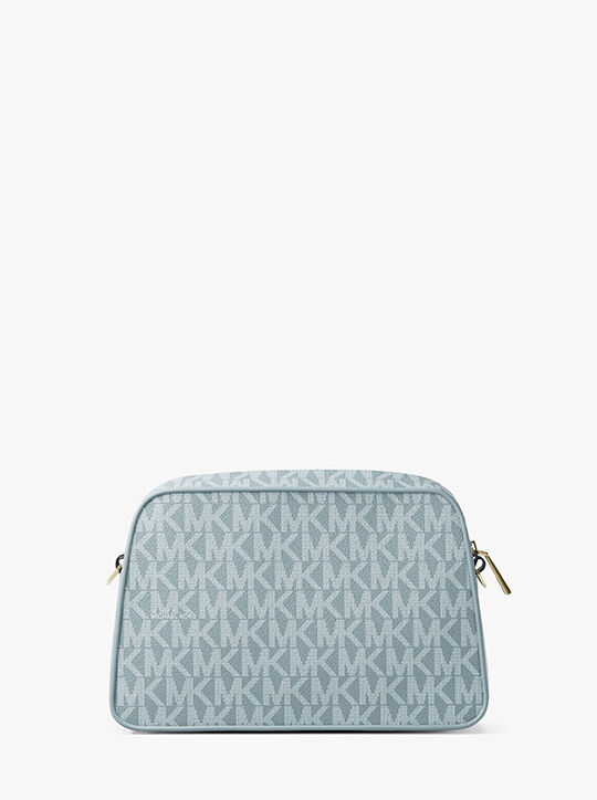 michael kors jet set small signature logo camera crossbody bag