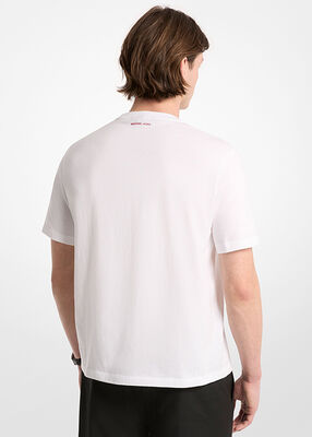michael kors circle logo cotton jersey t shirt