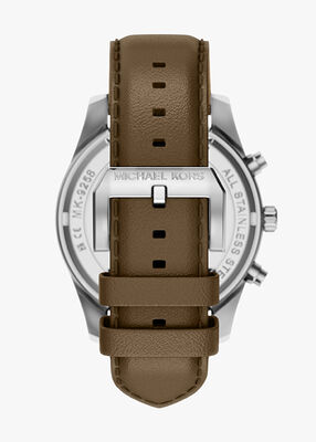 michael kors ساعة مايكل كورس ليكسينغتون كرونوغراف بسوار جلدي بني