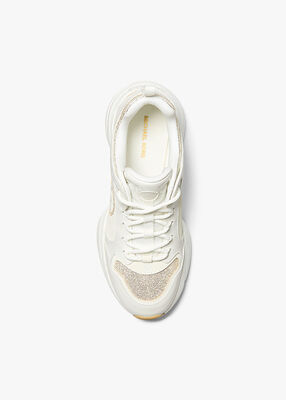 michael kors bowie leather and mesh trainer