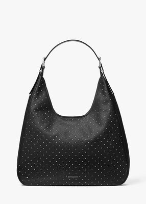 michael kors nolita large studded pebbled leather hobo shoulder bag