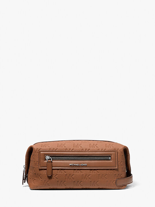 michael kors jet set logo embossed leather travel kit