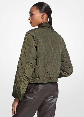 michael kors جاكيت بومبر قصيرة من النايلون قابلة للعكس