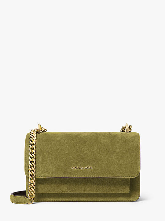 michael kors حقيبة كتف كبيرة من جلد الغزال كلير