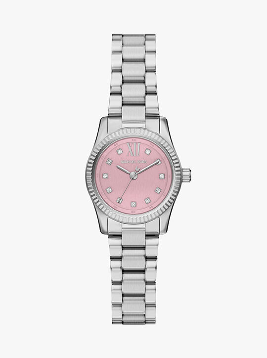 michael kors lexington three hand stainless steel watch