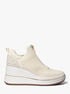 michael kors emmy mesh zip up wedge trainer