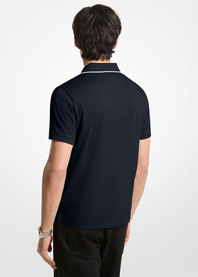 michael kors logo trim cotton jersey polo shirt