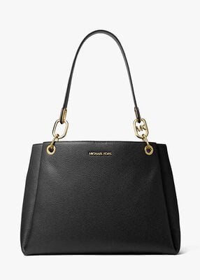 michael kors trisha large pebbled leather shoulder bag