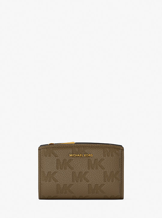 michael kors bryant medium logo embossed leather wallet