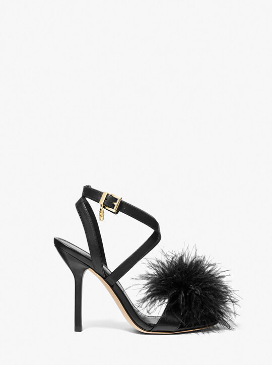 Whitby Feather Trim Leather Sandal | Michael Kors Official Website