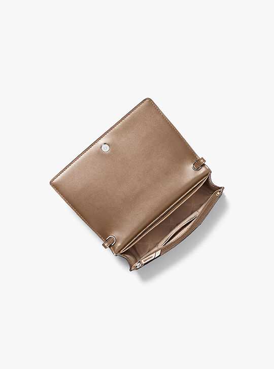 Jet Set Medium Crocodile Embossed Leather Crossbody Bag, DRIFTWOOD