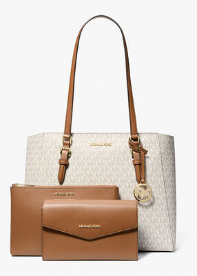 michael kors charlotte large 3 in 1 signature logo tote bag