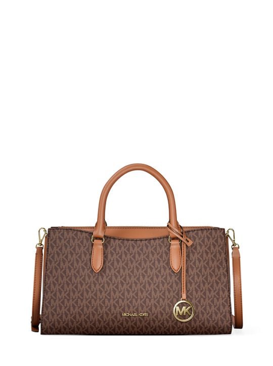 Arden Medium Signature Logo Top-Zip Satchel michael kors arden medium signature logo top zip satchel