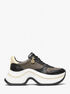 michael kors arla leather and suede trainer
