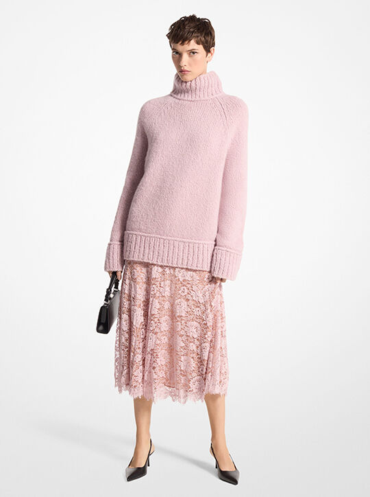 Cashmere and Silk Bouclé Turtleneck Sweater michael kors cashmere and silk boucl turtleneck sweater