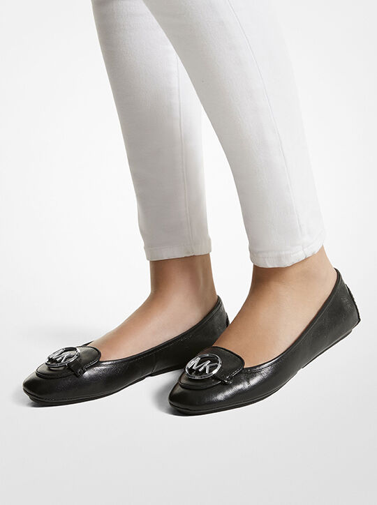 Lillie Leather Moccasin, BLACK | Michael Kors UAE