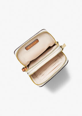 michael kors jet set small signature logo smartphone crossbody bag