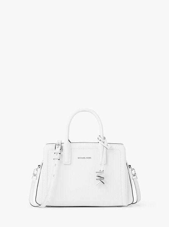 Laila Extra-Small Leather Crossbody Bag, OPTIC WHITE | Michael