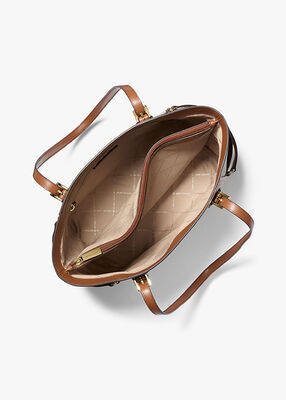 michael kors voyager large signature logo tote bag