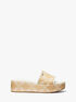 Ember Empire Logo Jacquard Straw Platform Sandal