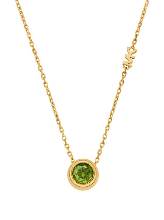michael kors round stone pendant necklace