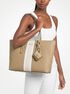 Logo-print striped tote bag michael kors logo print striped tote bag
