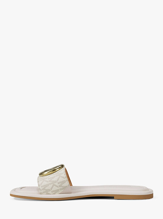 michael kors milan signature logo slide sandal