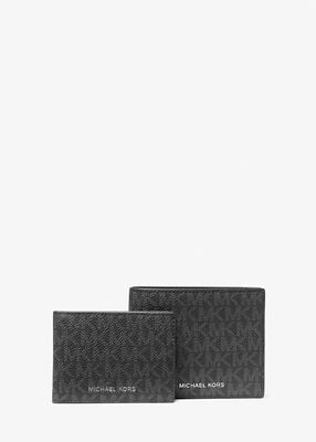 michael kors harrison logo billfold wallet with passcase