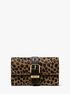 michael kors nolita medium cheetah print calf hair tri fold wallet