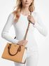 michael kors marilyn medium color block saffiano leather satchel