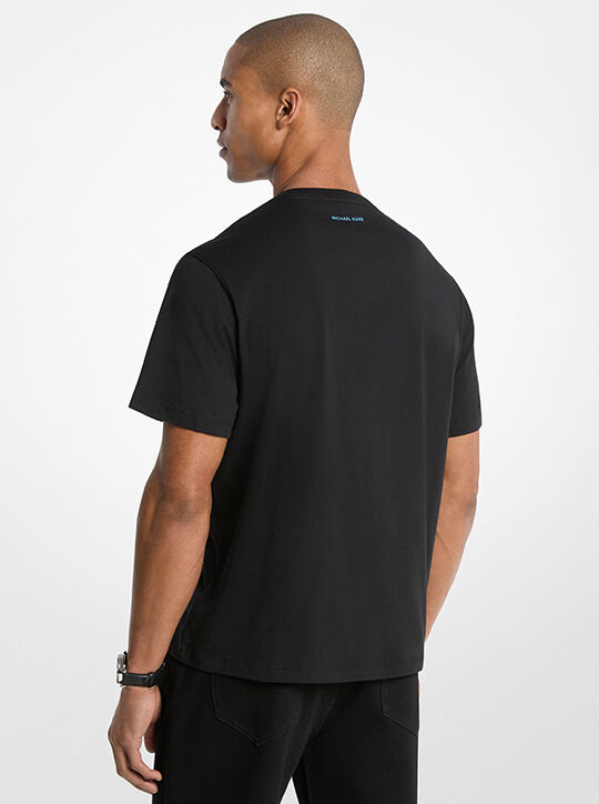 michael kors circle logo cotton jersey t shirt