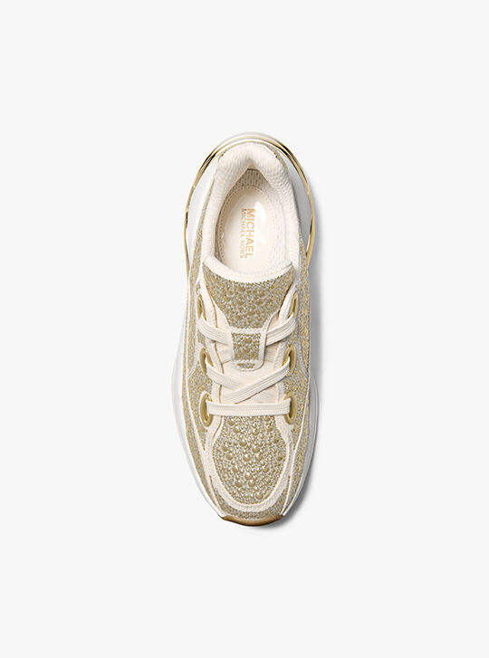 michael kors white and gold trainers