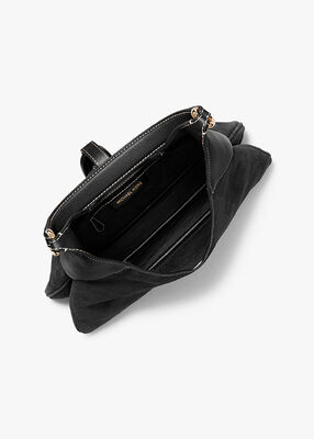 michael kors حقيبة كتف كورنيليا متوسطة الحجم من جلد الغزال