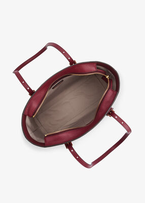 michael kors quinn medium pebbled leather tote bag