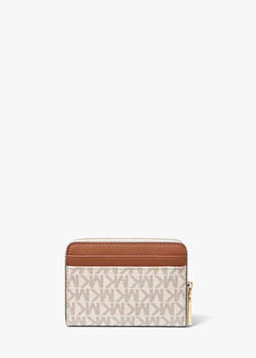 michael kors jet set small signature logo zip around card case