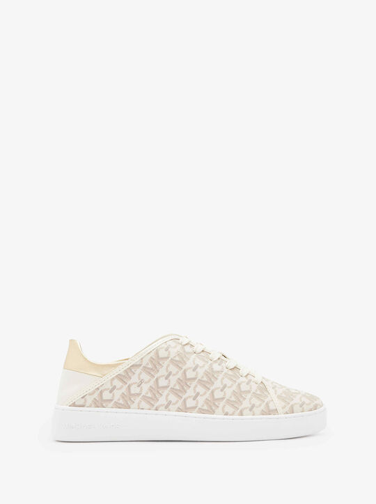 Jenny Empire Monogram and Metallic Sneaker michael kors jenny empire monogram and metallic sneaker