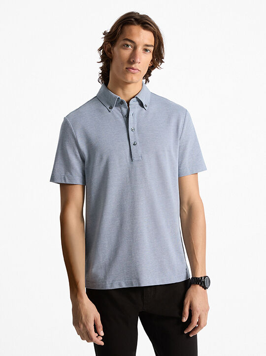 Cotton Blend Piqué Oxford Shirt michael kors cotton blend piqu oxford shirt