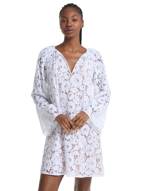 michael kors studded corded floral lace dress