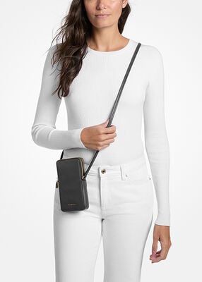 michael kors jet set small pebbled leather smartphone crossbody bag