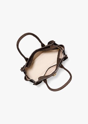 michael kors hamilton moderne small fringed suede satchel