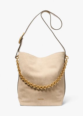 michael kors nolita large suede bucket tote bag